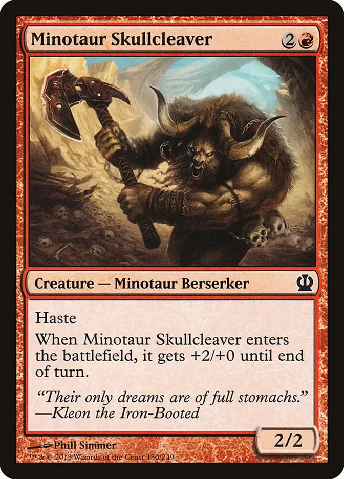 2013 Theros Minotaur Skullcleaver common #130 common card image
