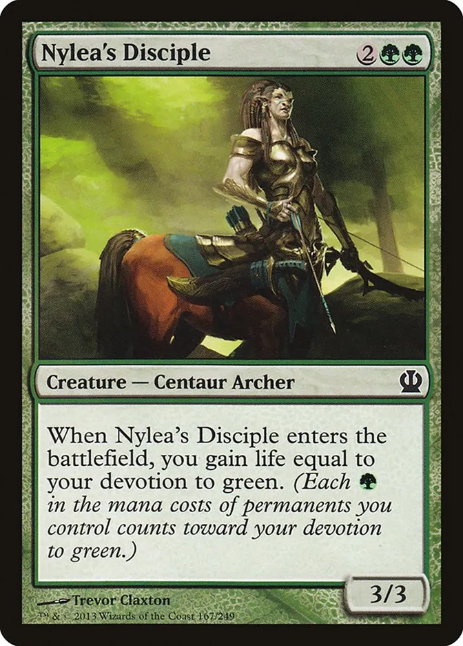 2013 Theros Nylea's Disciple common #167 common card image