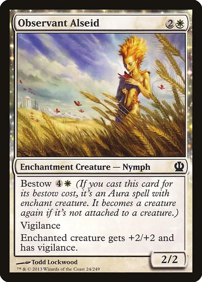 2013 Theros Observant Alseid [Foil] common #24 common card image
