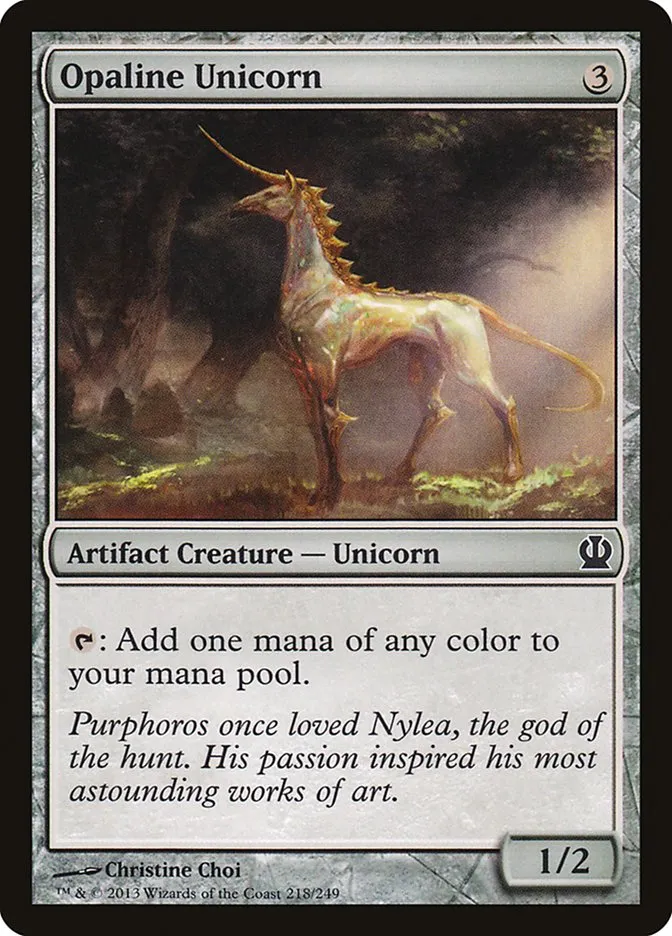 2013 Theros Opaline Unicorn common #218 common card image