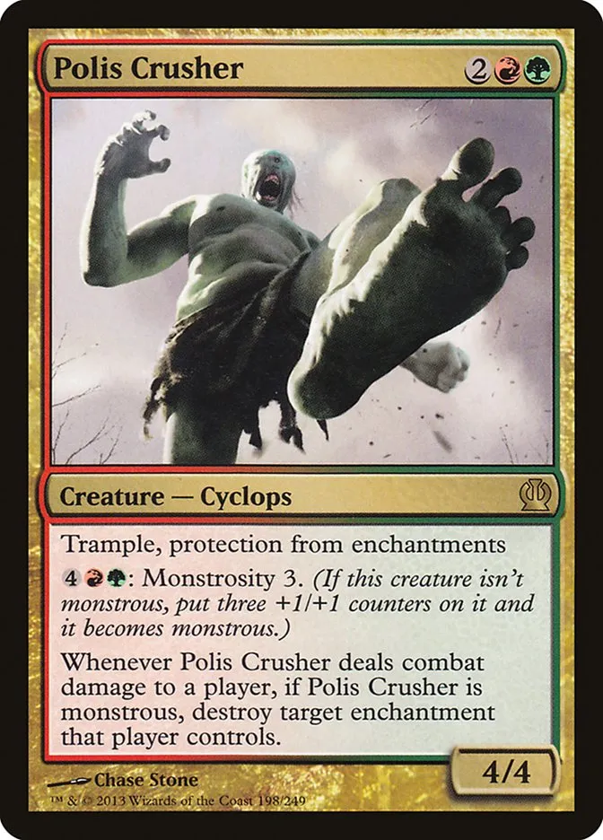 2013 Theros Polis Crusher #198 rare card image