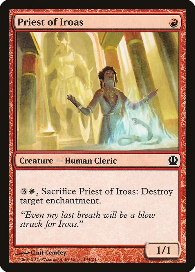 2013 Theros Priest of Iroas #134 common card image