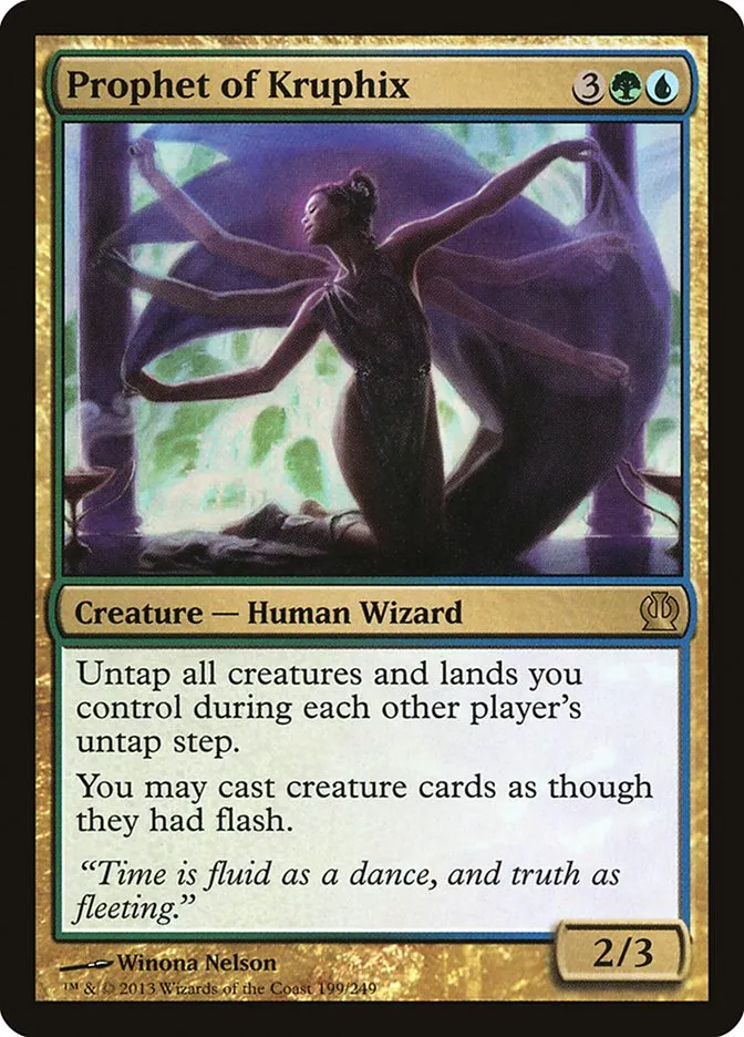 2013 Theros Prophet of Kruphix #199 rare card image