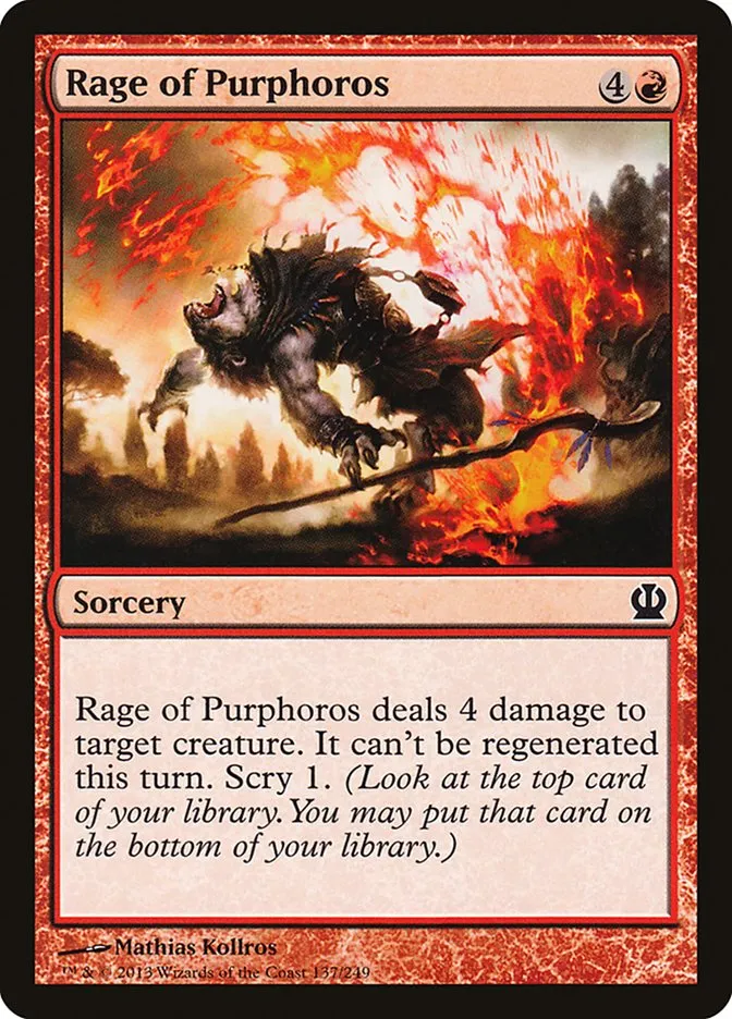 2013 Theros Rage of Purphoros #137 common card image