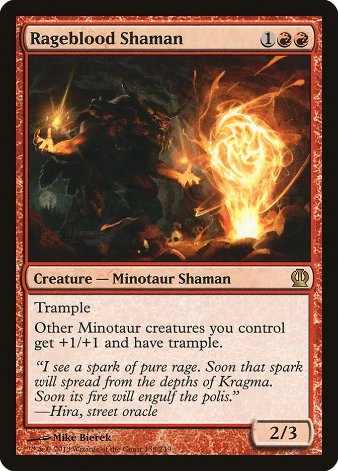 2013 Theros Rageblood Shaman #138 rare card image