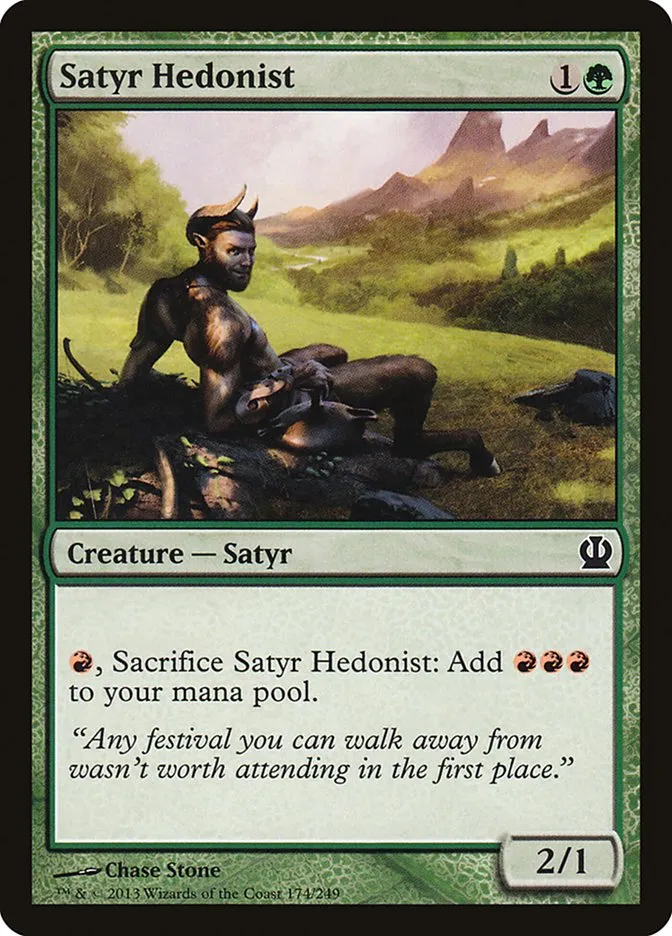 2013 Theros Satyr Hedonist #174 common card image