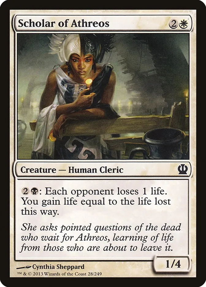 2013 Theros Scholar of Athreos [Foil] common #28 common card image