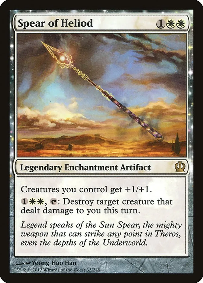 2013 Theros Spear of Heliod [Foil] rare #33 rare card image