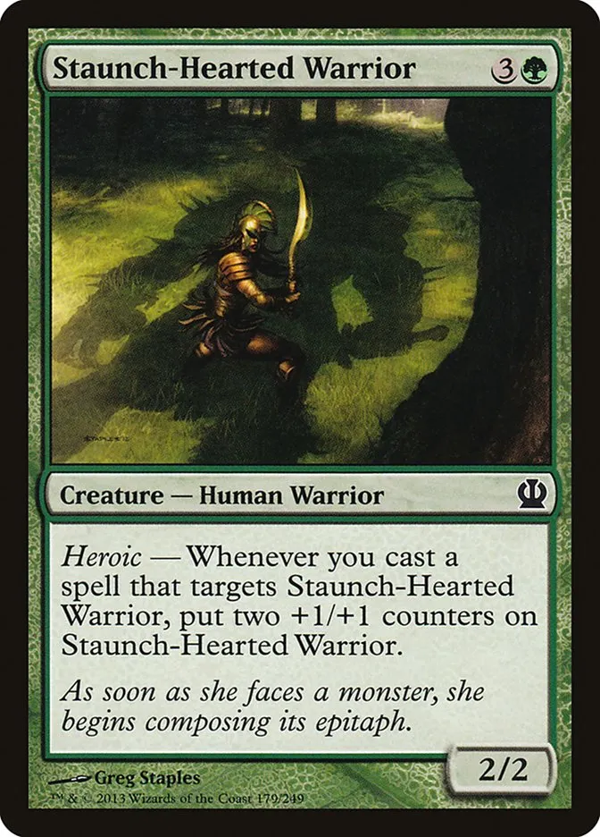 2013 Theros Staunch-Hearted Warrior common #179 common card image