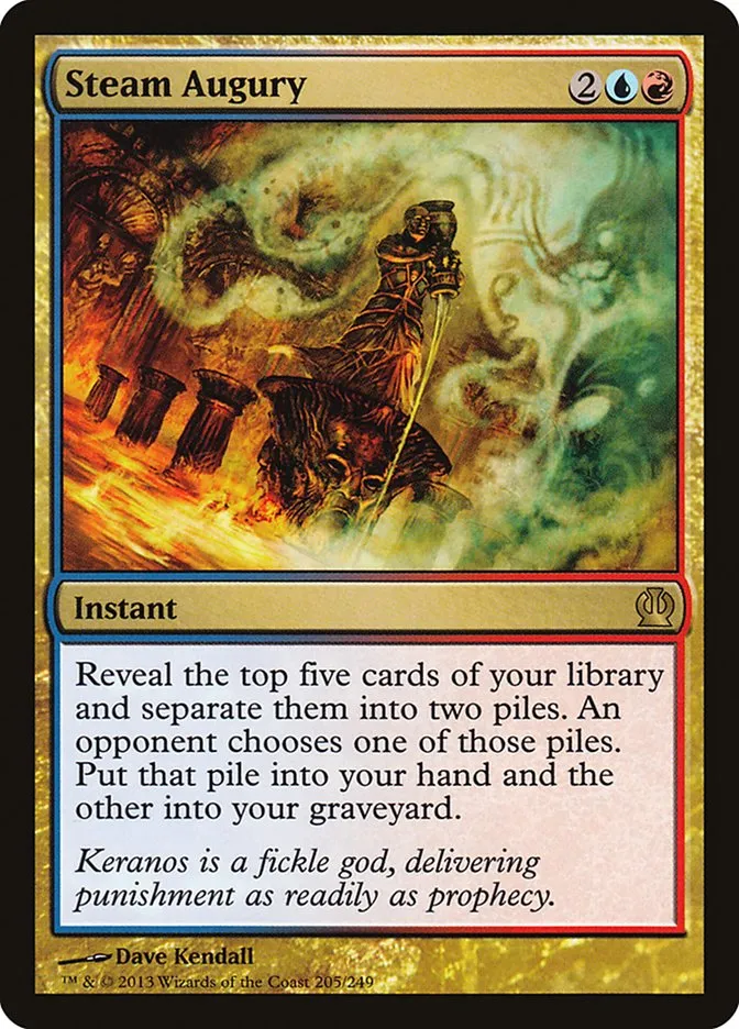 2013 Theros Steam Augury #205 rare card image