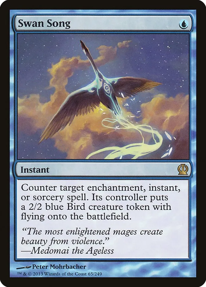 2013 Theros Swan Song [Foil] rare #65 rare card image
