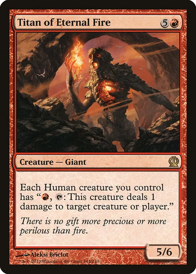 2013 Theros Titan of Eternal Fire #144 rare card image
