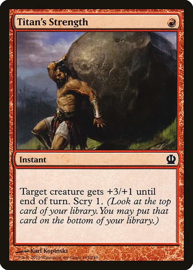 2013 Theros Titan's Strength [Foil] common #145 common card image
