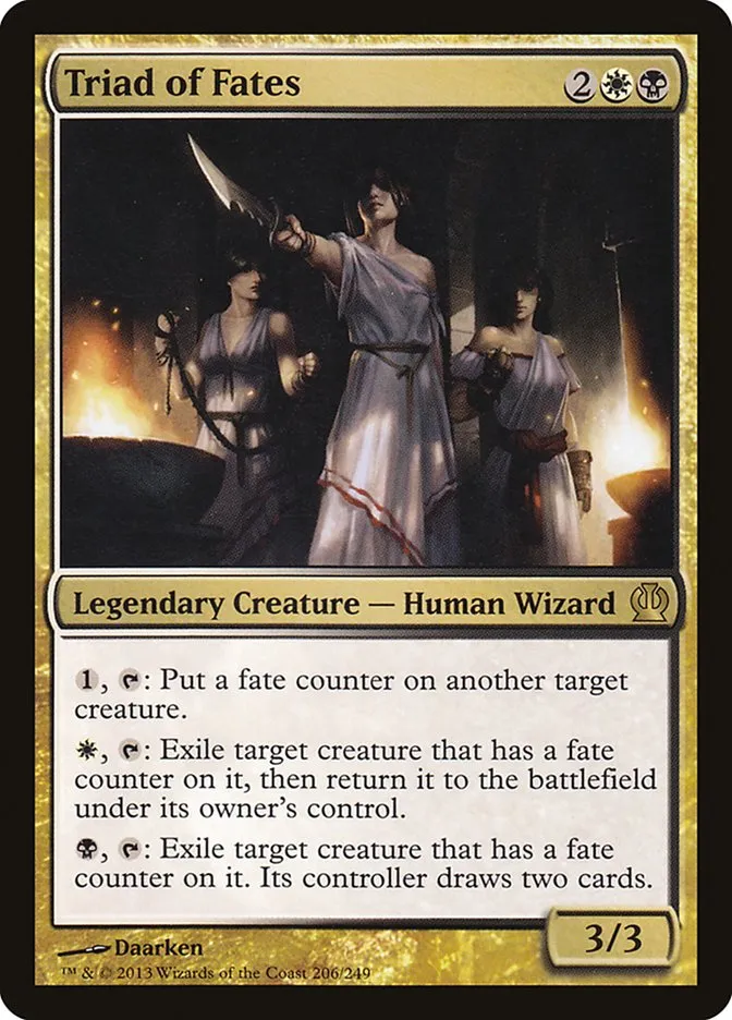 2013 Theros Triad of Fates #206 rare card image