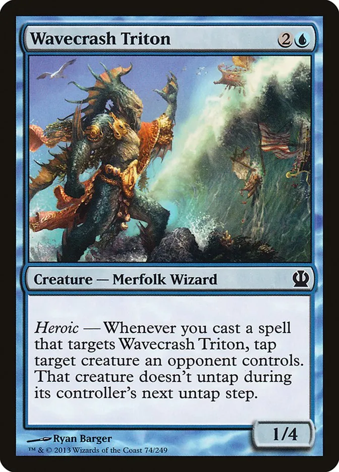 2013 Theros Wavecrash Triton [Foil] common #74 common card image