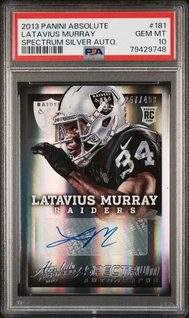 2013 Panini Absolute Latavius Murray Spectrum Silver Autographs #181 card image