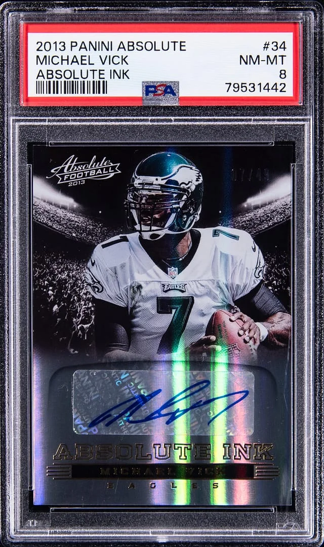 2013 Panini Absolute Michael Vick Ink #34 card image