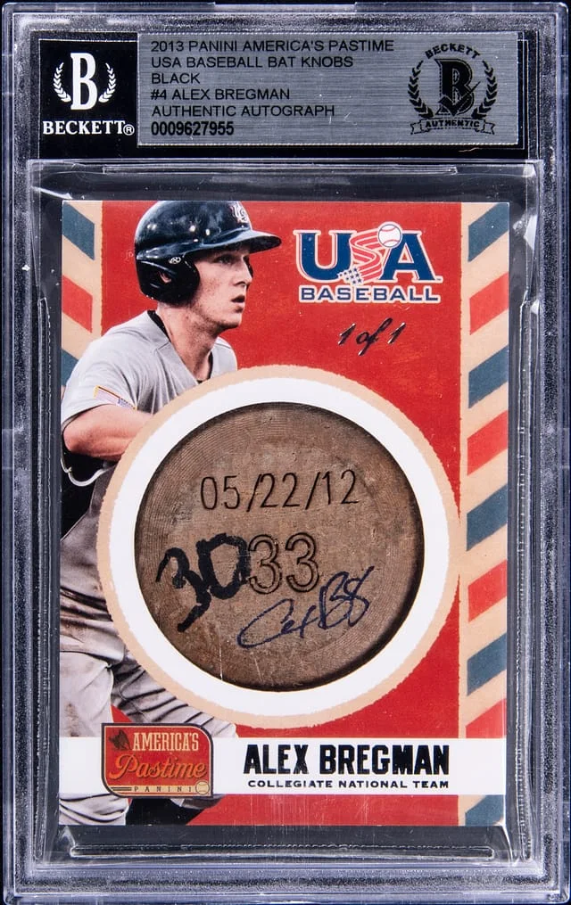 2013 Panini Alex Bregman America's Pastime USA Baseball Bat Knobs Black #US-AB card image