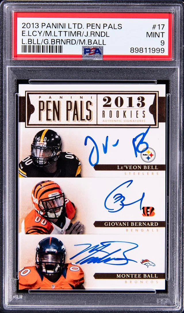 2013 Panini Bell/Bernard/Ball/Lacy/Lattimore/Randle Multi-Signed Limited Pen Pals #17 card image