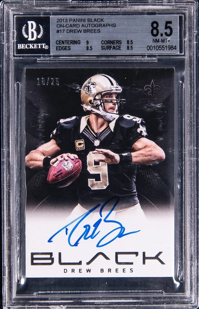 2013 Panini Black Drew Brees On-Card Autograph #17 card image