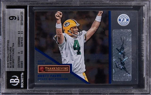 2013 Panini Brett Favre Totally Certified Blue Signatures #65 card image