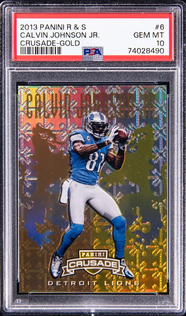 2013 Panini Calvin Johnson Rookies & Stars Crusade Gold #6 card image