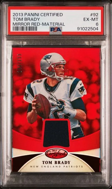 2013 Panini Certified Tom Brady Game-Worn Mirror Red-Material #92 card image