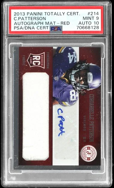 2013 Panini Cordarrelle Patterson Totally Certified Autograph Material-Red #214 card image
