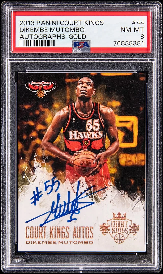 2013 Panini Court Kings Dikembe Mutombo Autograph Gold #44 card image