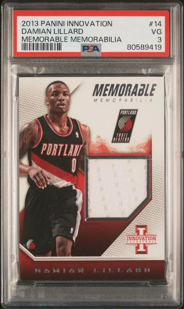 2013 Panini Damian Lillard Game-Worn Innovation Memorable Memorabila #14 card image