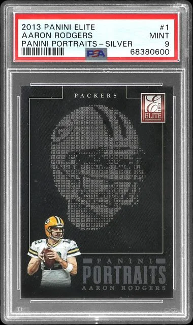 2013 Panini Elite Aaron Rodgers Portraits Silver #1 card image