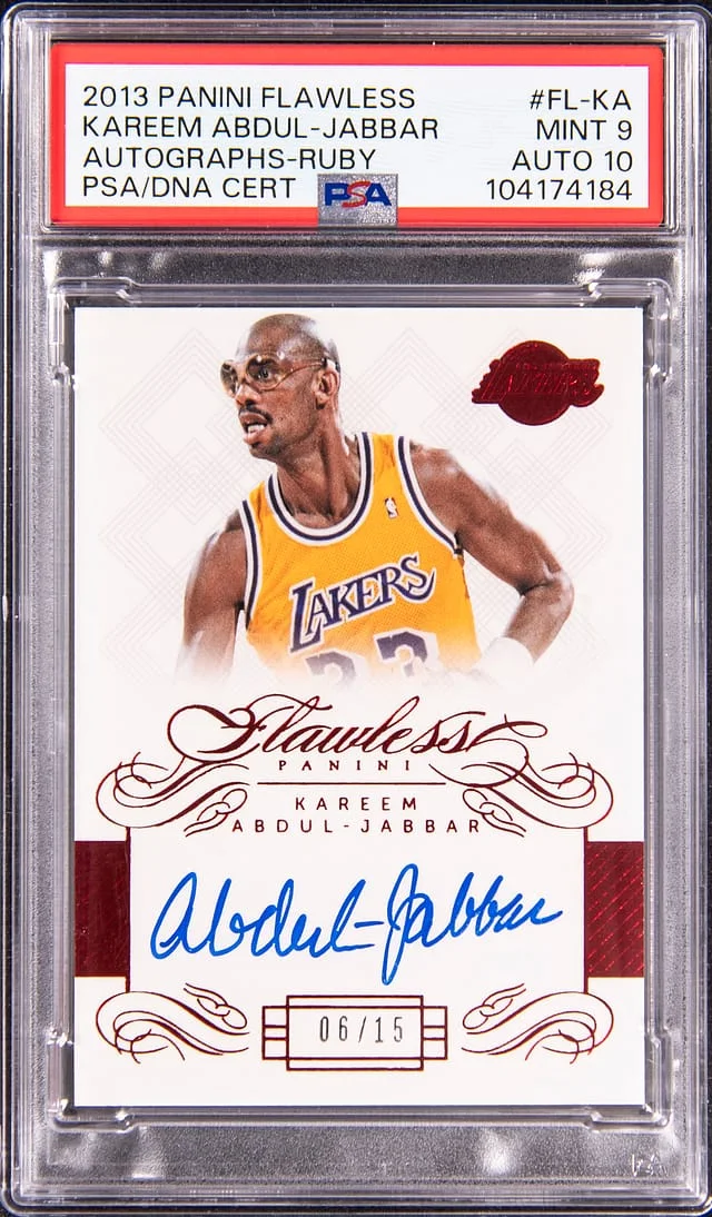 2013 Panini Flawless Kareem Abdul-Jabbar Autographs Ruby #FL-KA card image