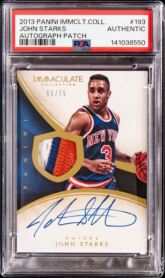 2013 Panini Immaculate John Starks Autograph Patch #193 card image