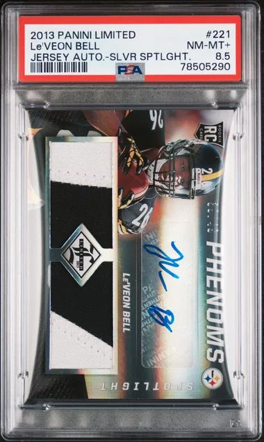 2013 Panini Le'Veon Bell Limited Jersey Autographs Silver Spotlight #221 card image