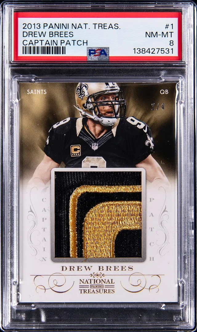 2013 Panini National Treasures Drew Brees Captain Patch #1 card image