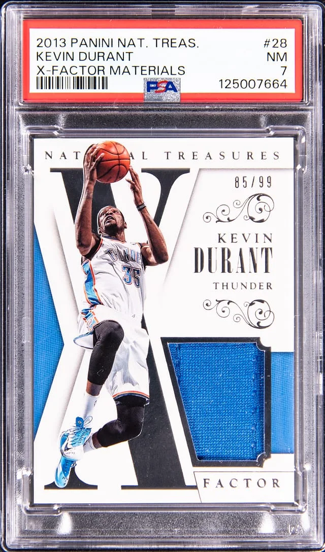 2013 Panini National Treasures Kevin Durant X-Factor Materials #28 card image