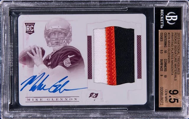 2013 Panini National Treasures Mike Glennon Signature Materials Printing Plates Magenta #228 card image