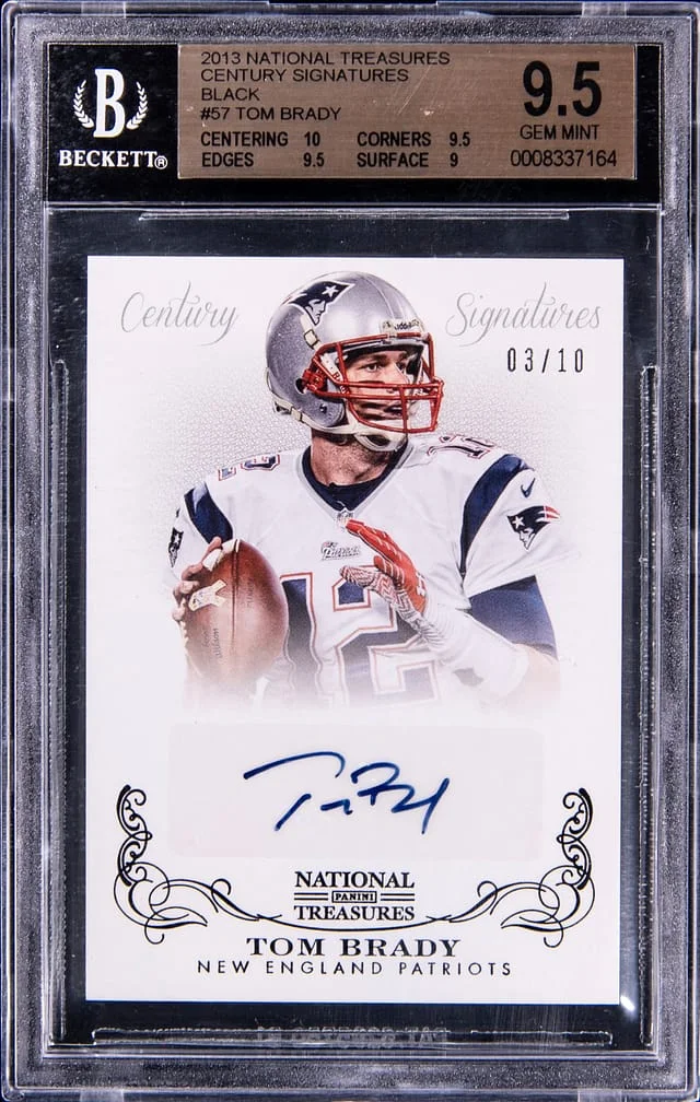 2013 Panini National Treasures Tom Brady Century Signatures Black #57 card image