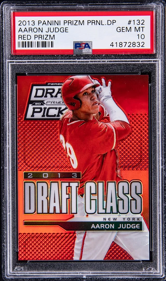 2013 Panini Prizm Aaron Judge Perennial Draft Picks Draft Class Green #132 card image