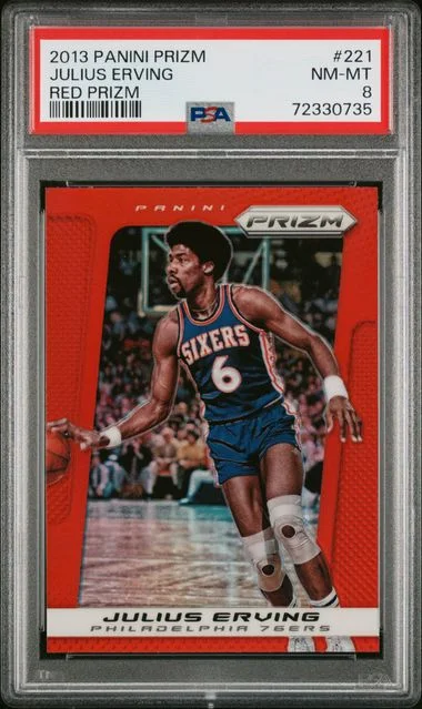 2013 Panini Prizm Julius Erving Red Prizm #221 card image