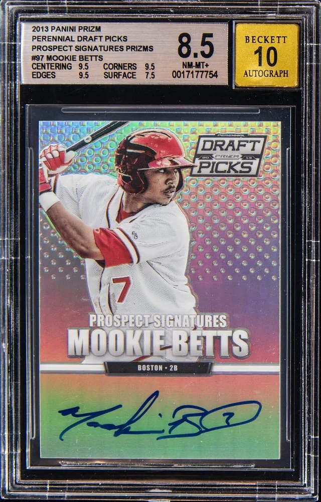 2013 Panini Prizm Mookie Betts Perennial Draft Picks Prospect Signatures Prizms #97 card image