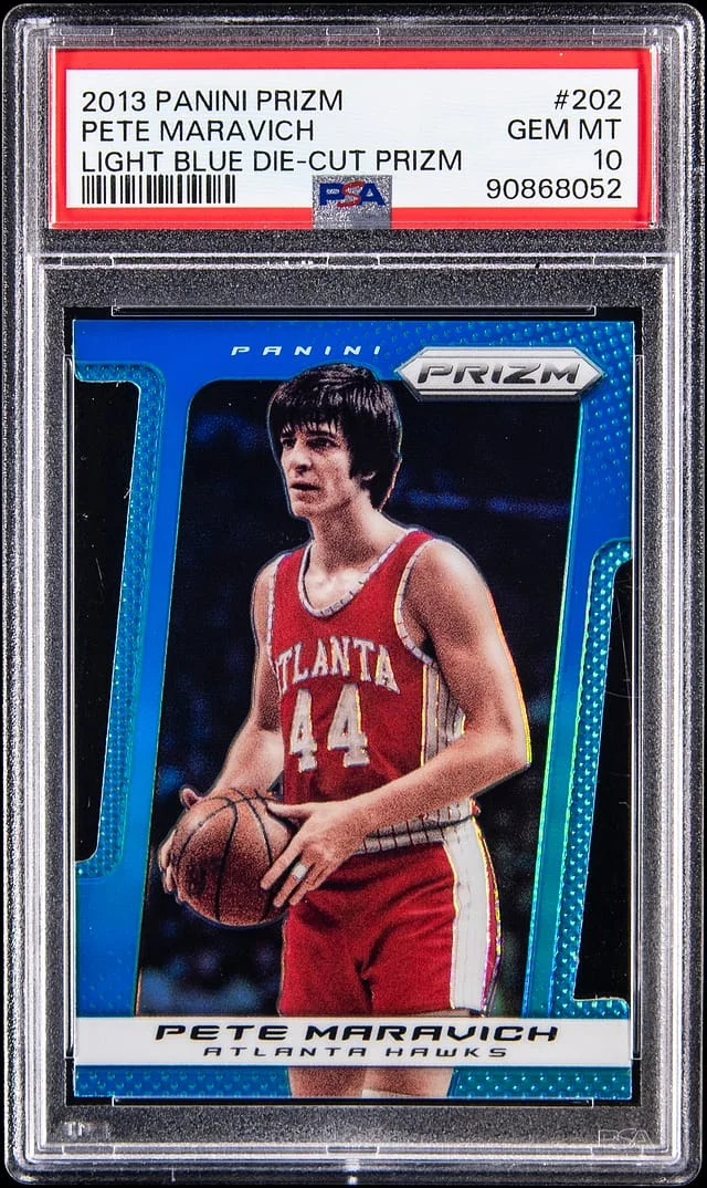 2013 Panini Prizm Pete Maravich Light Blue Die-Cut Prizm #202 card image