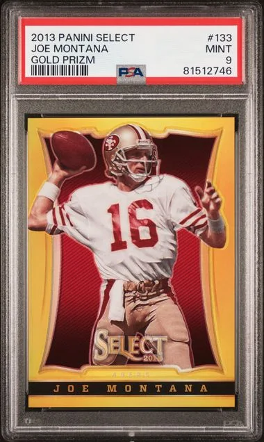 2013 Panini Select Joe Montana Gold Prizm #133 card image