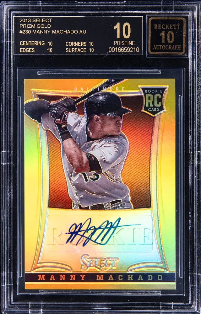2013 Panini Select Manny Machado Autographs Gold Prizm #230 card image