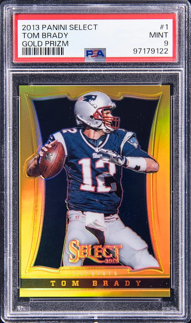 2013 Panini Select Tom Brady Gold Prizm #1 card image