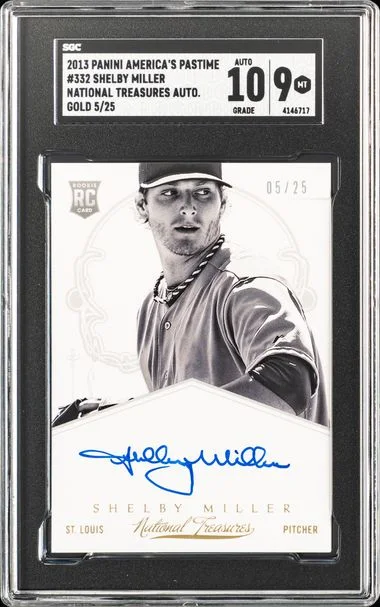 2013 Panini Shelby Miller America's Prime National Treasures Auto. - Gold #332 card image