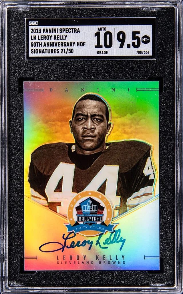 2013 Panini Spectra Leroy Kelly 50th Anniversary Hall Of Fame Signatures #LK card image