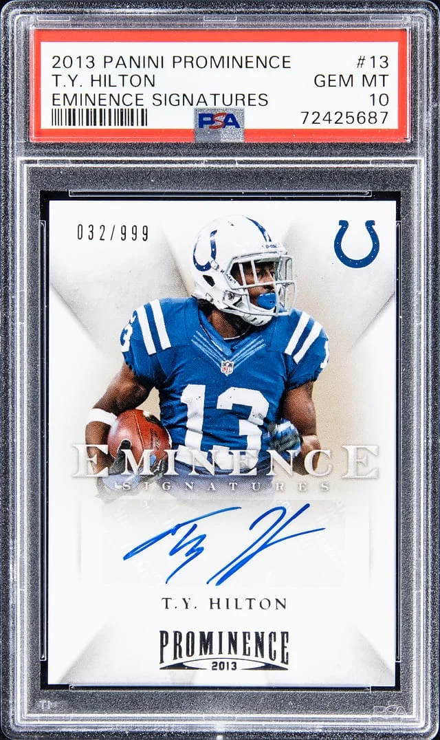 2013 Panini T.Y. Hilton Prominence Eminece Signatures #13 card image