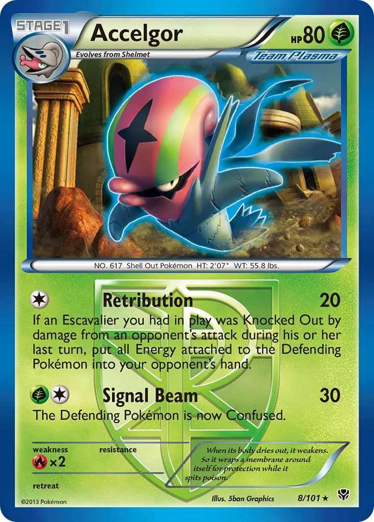 2013 Plasma Blast Accelgor Rare #008/101 Rare card image