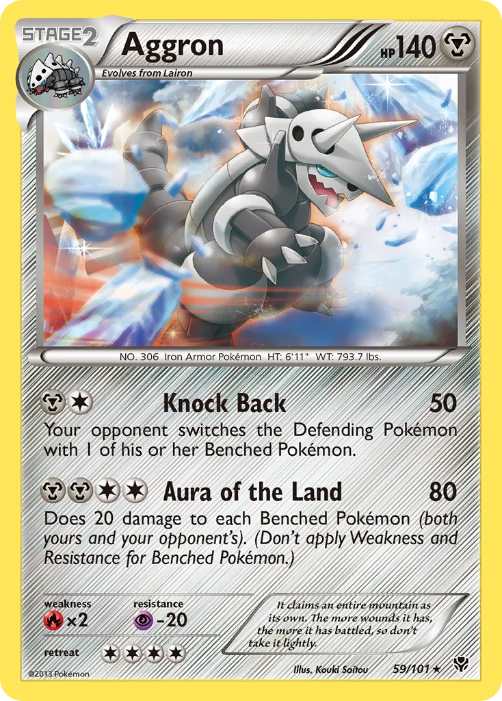 2013 Plasma Blast Aggron #059/101 Rare card image